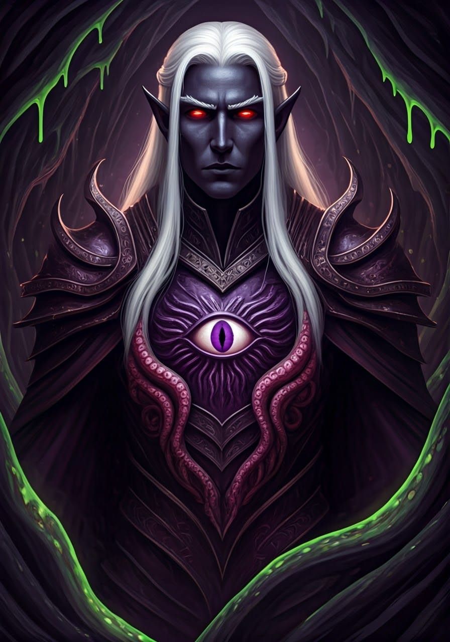 Drow Cleric of Ghaunadaur in Cavernous Lair