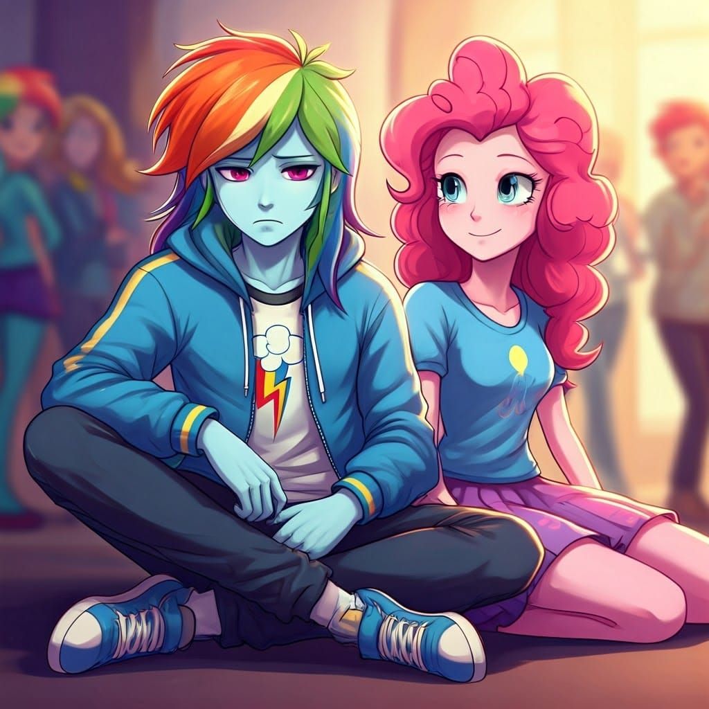 Moody Rainbow Dash in Hyperrealistic Concept Art