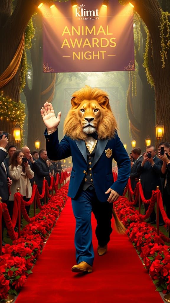 Glamorous Lion Struts Down Red Carpet