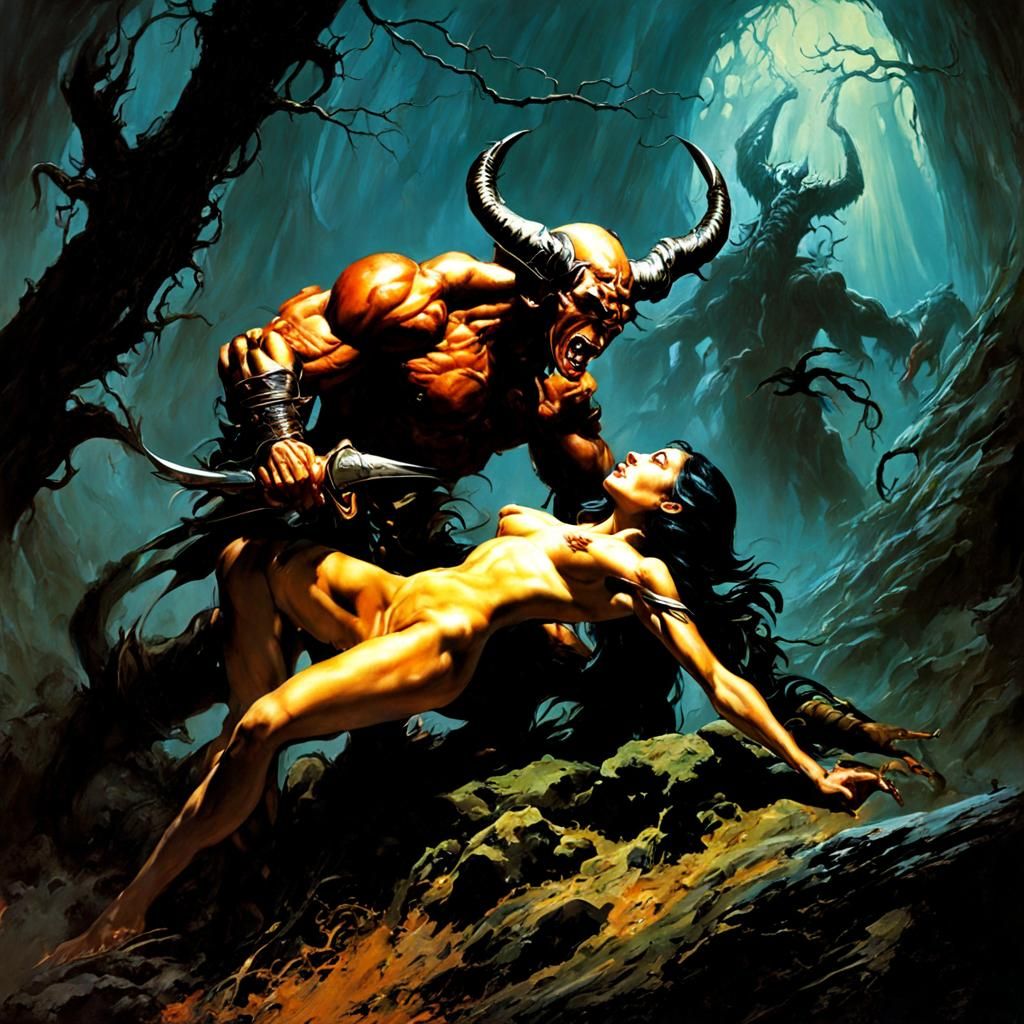 Fantasy Art: Incubus Terror Elf Ravages Victim