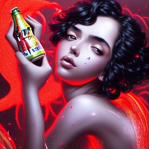 Coca Cola Girl Artgerm Style Digital Illustration