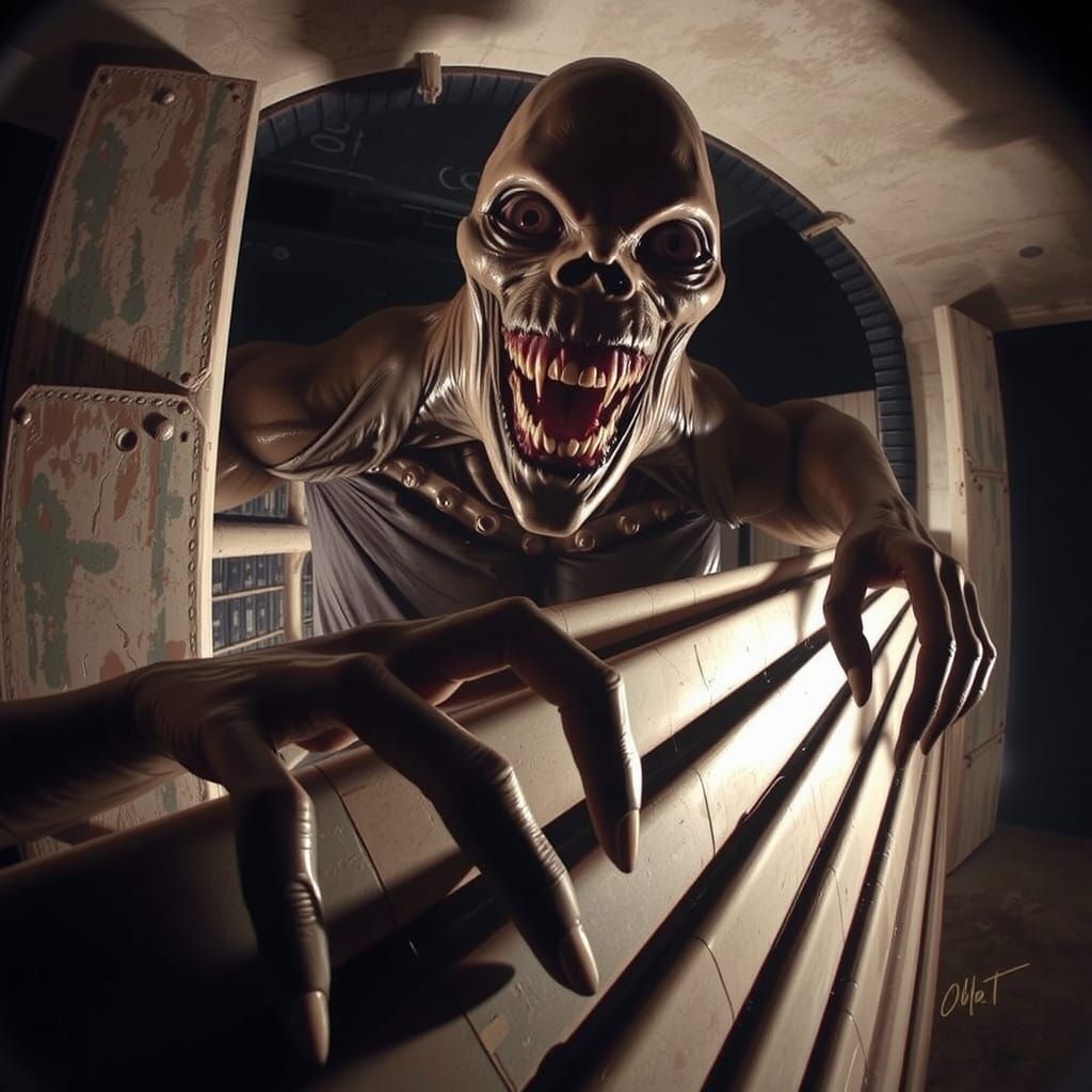 Terrifying Monster Reveals Red Door: Photorealistic Horror