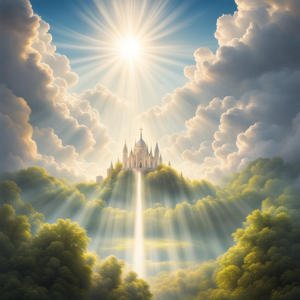 Heavenly Sunshine Beams on a Divine Utopia