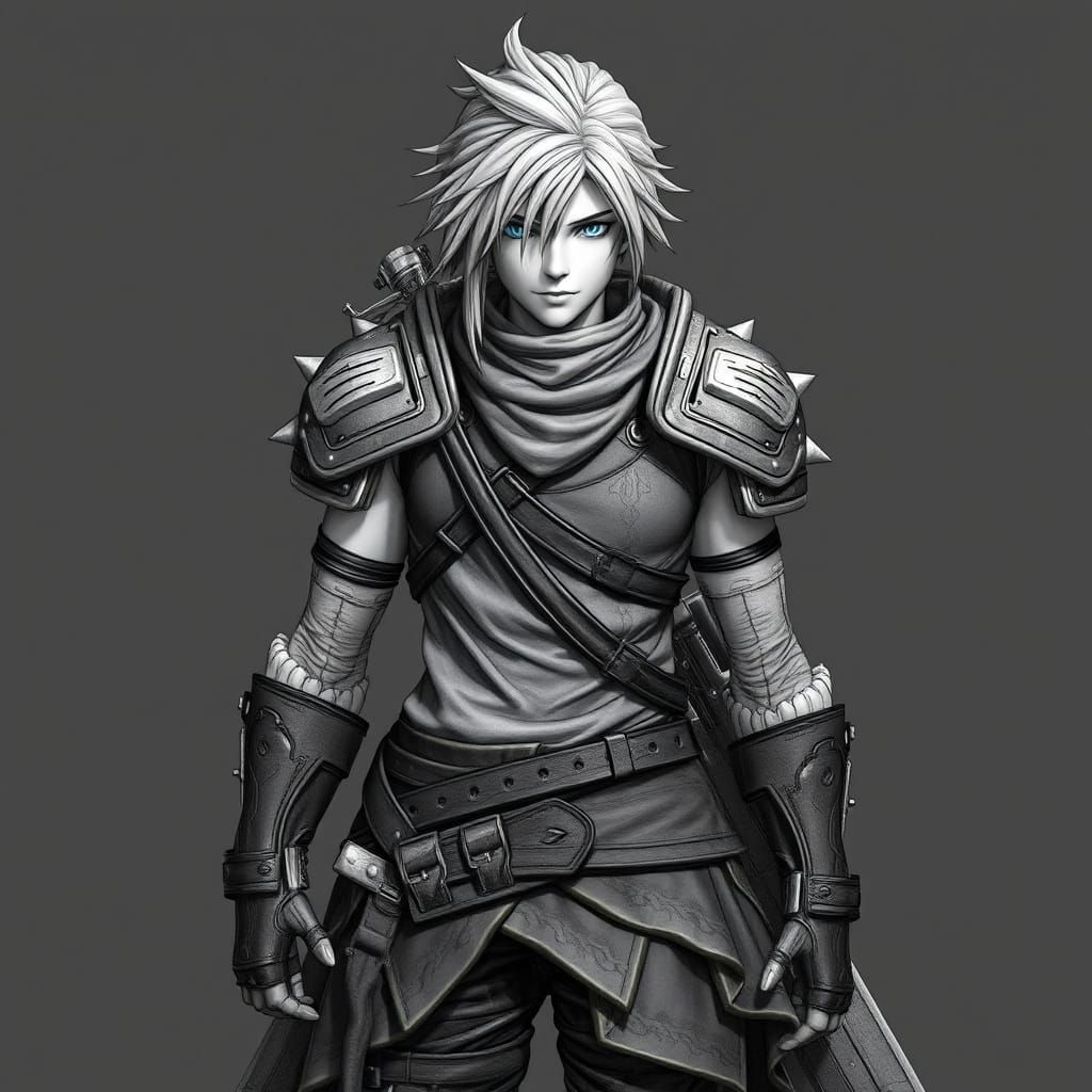 Cloud Strife in Final Fantasy VII, Intricate Full Body