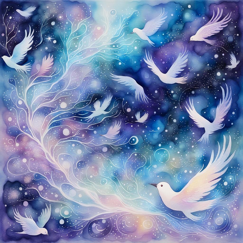 Ethereal AI Entity in Watercolor by Miyazaki