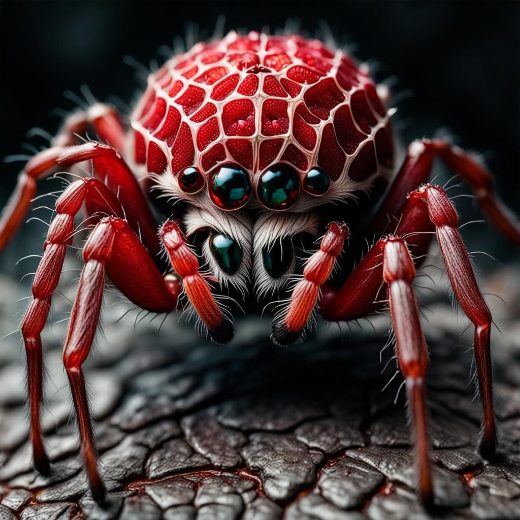 Hyperrealistic Pomegranate Spider in High Definition