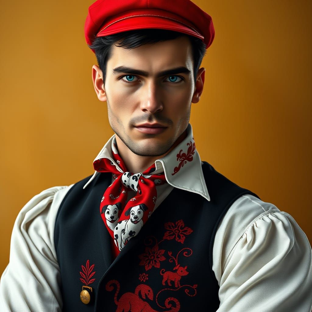 Elegant Croatian Gentleman in Whimsical Cravat
