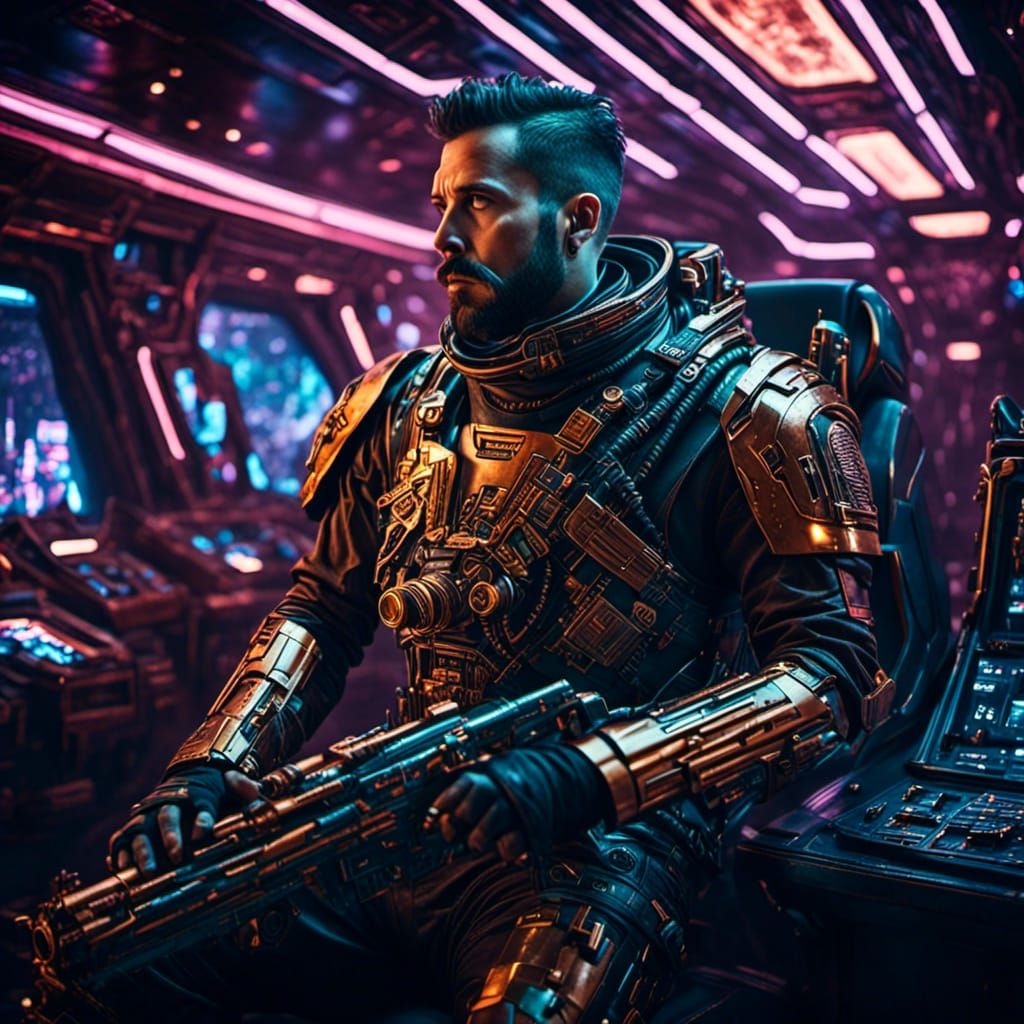 Cyberpunk Space Warrior in Detailed Digital Art