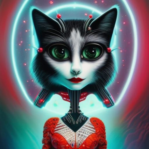 Anthropomorphic Cat in Sci-Fi Pixar Style