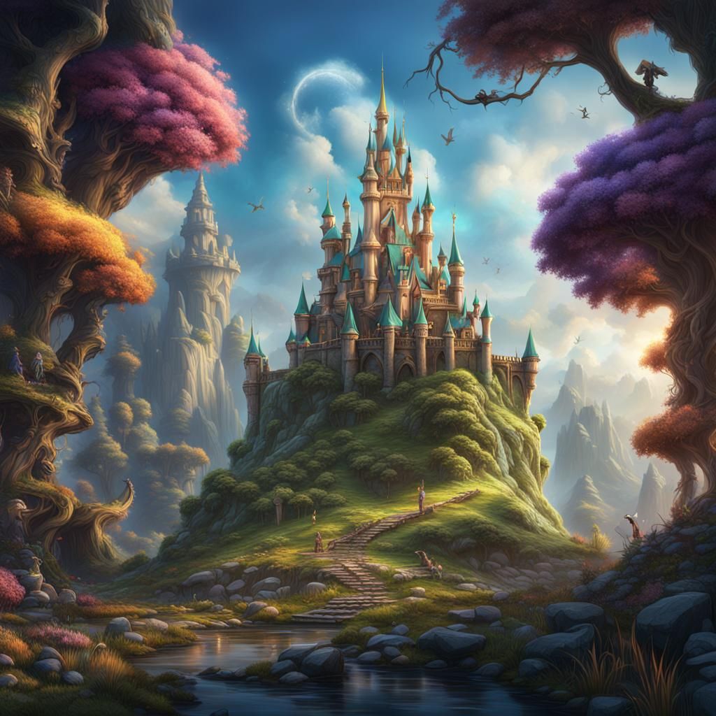 Detailed Matte Painting of Tinkerbell in Fantasy Art Style
