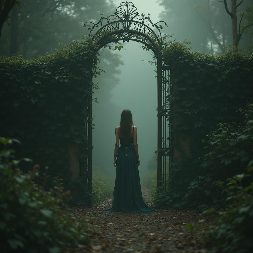 Mystical Figure Enclosed by Whispered Words