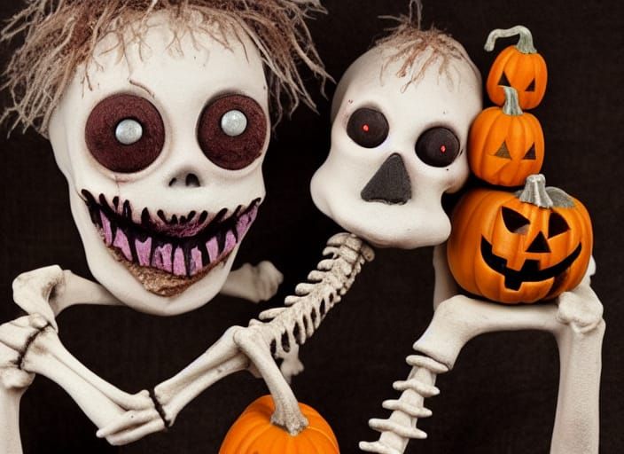 Spooky Halloween Claymation Horror Scene