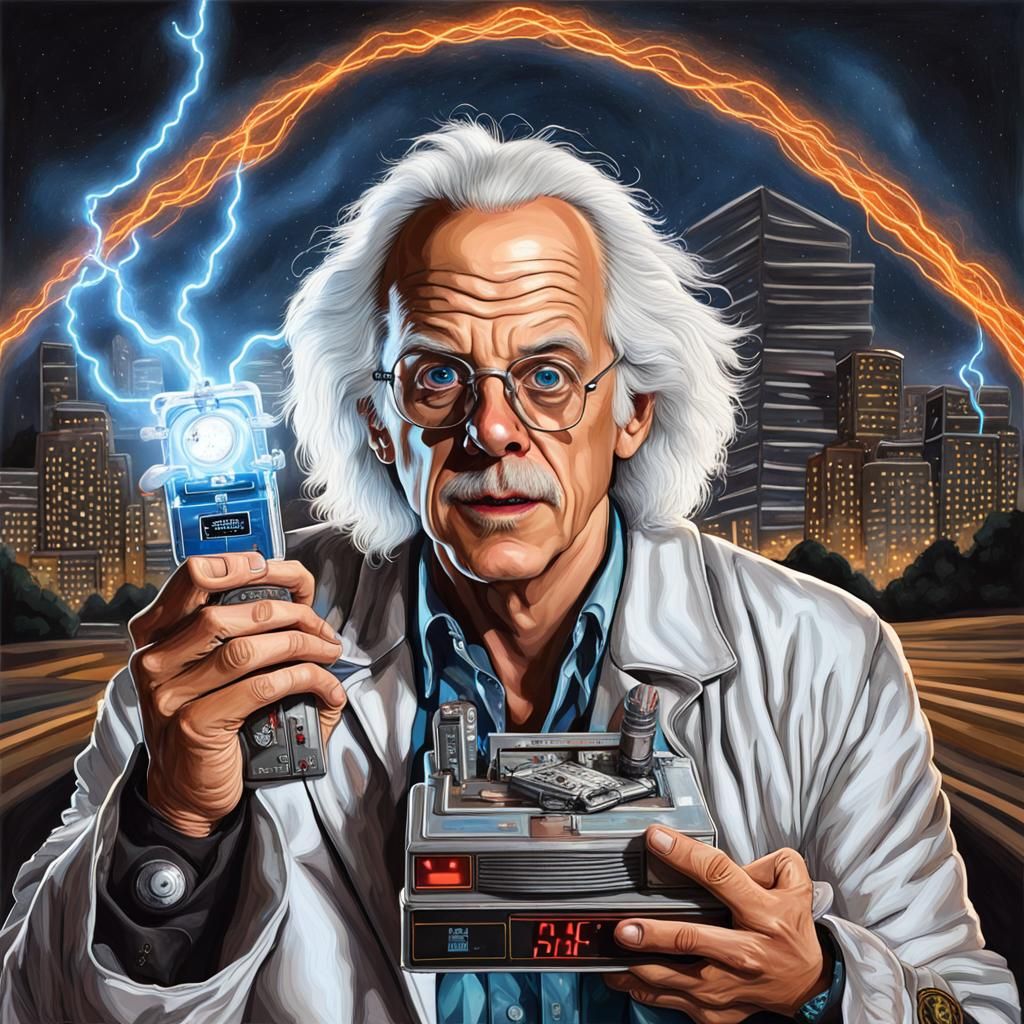 Doc Brown and the Flux Capacitor: Digital Artwork