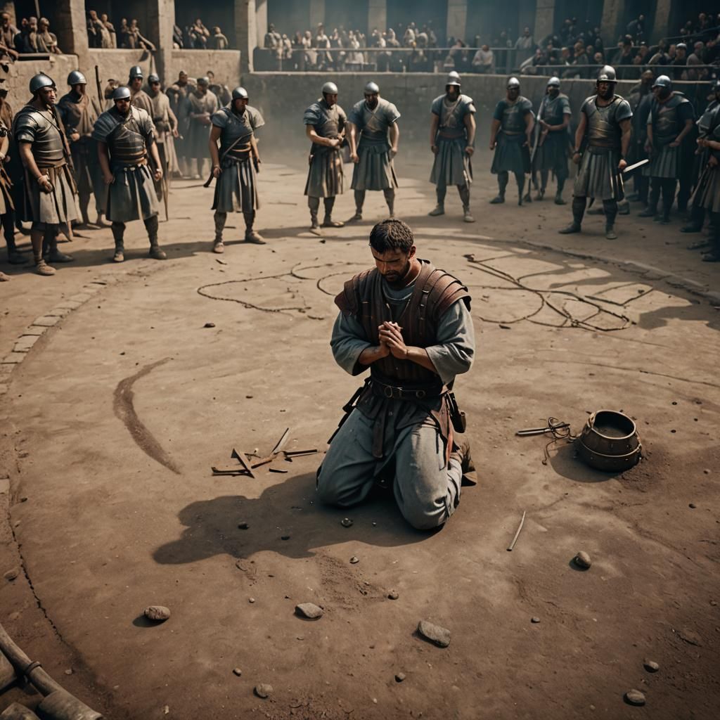 Epic Flogging of Prisoner in Roman Arena