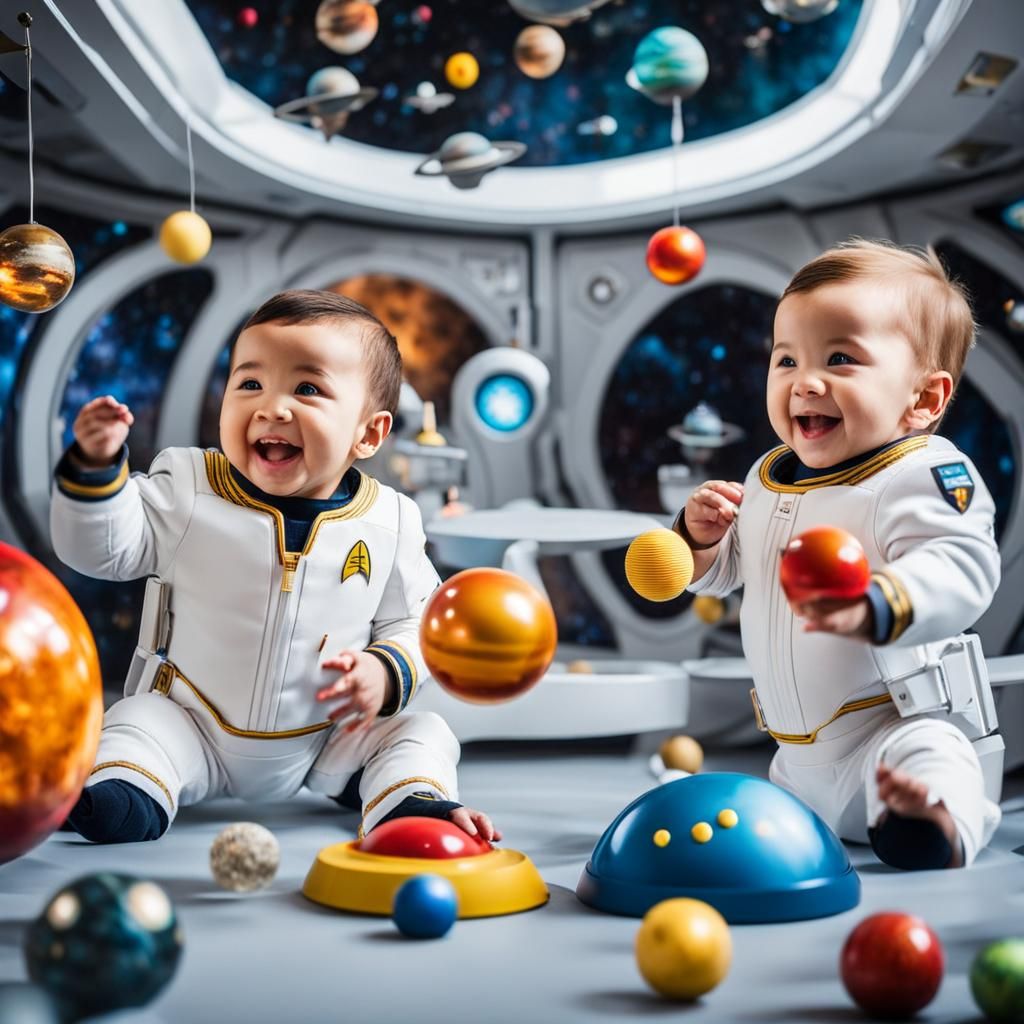 Toddlers Play in Zero-Gravity Star Trek Nursery