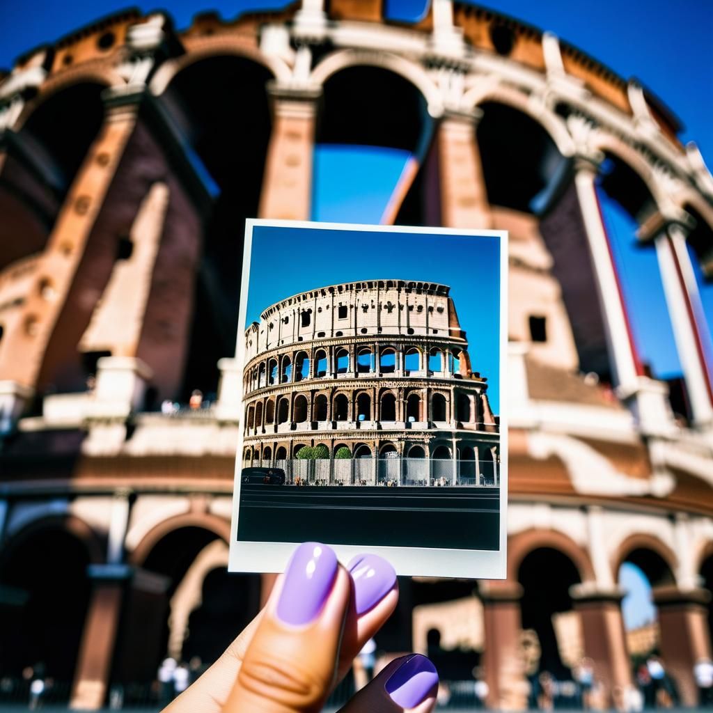 Colosseum Captured in Polaroid, Rome Italy Photography
