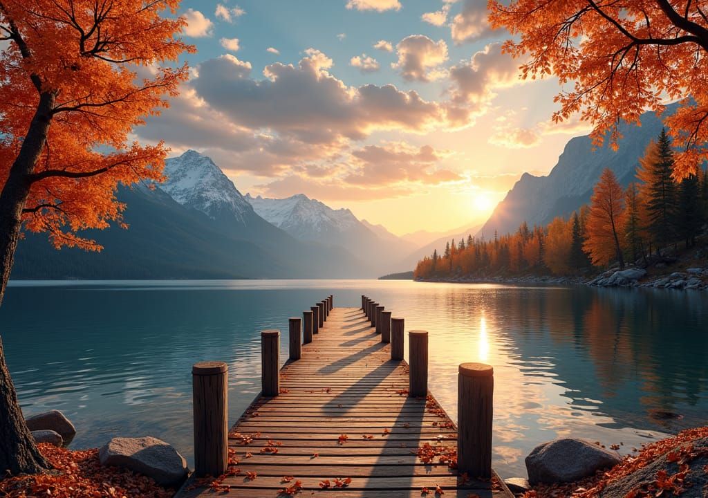 Wood boardwalk dock