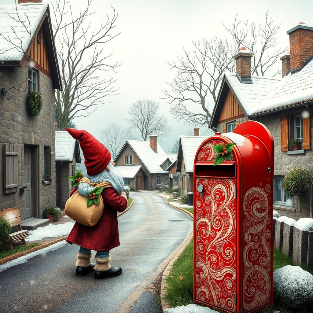 Whimsical Christmas Gnome in Australian Hill Village