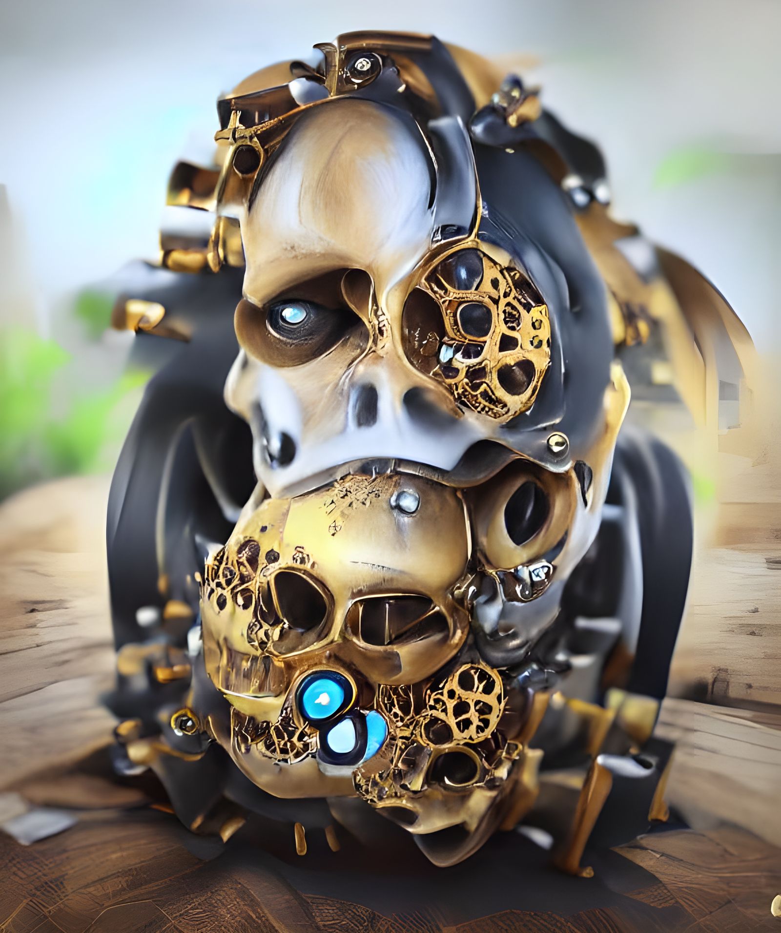 Steampunk Mechanical Skull in 3D