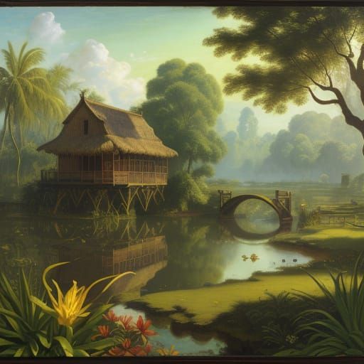 Baroque Haywain on the Amazon River