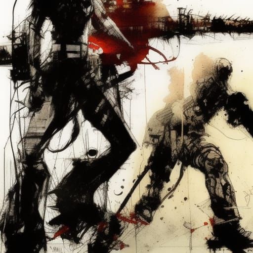 Surreal Comic Art: Eyes on Hands in Dark Style