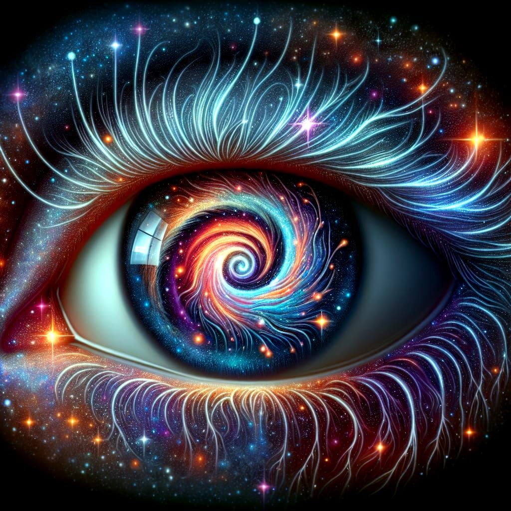Celestial Eye: Cosmic Galaxy Universe in Surrealism