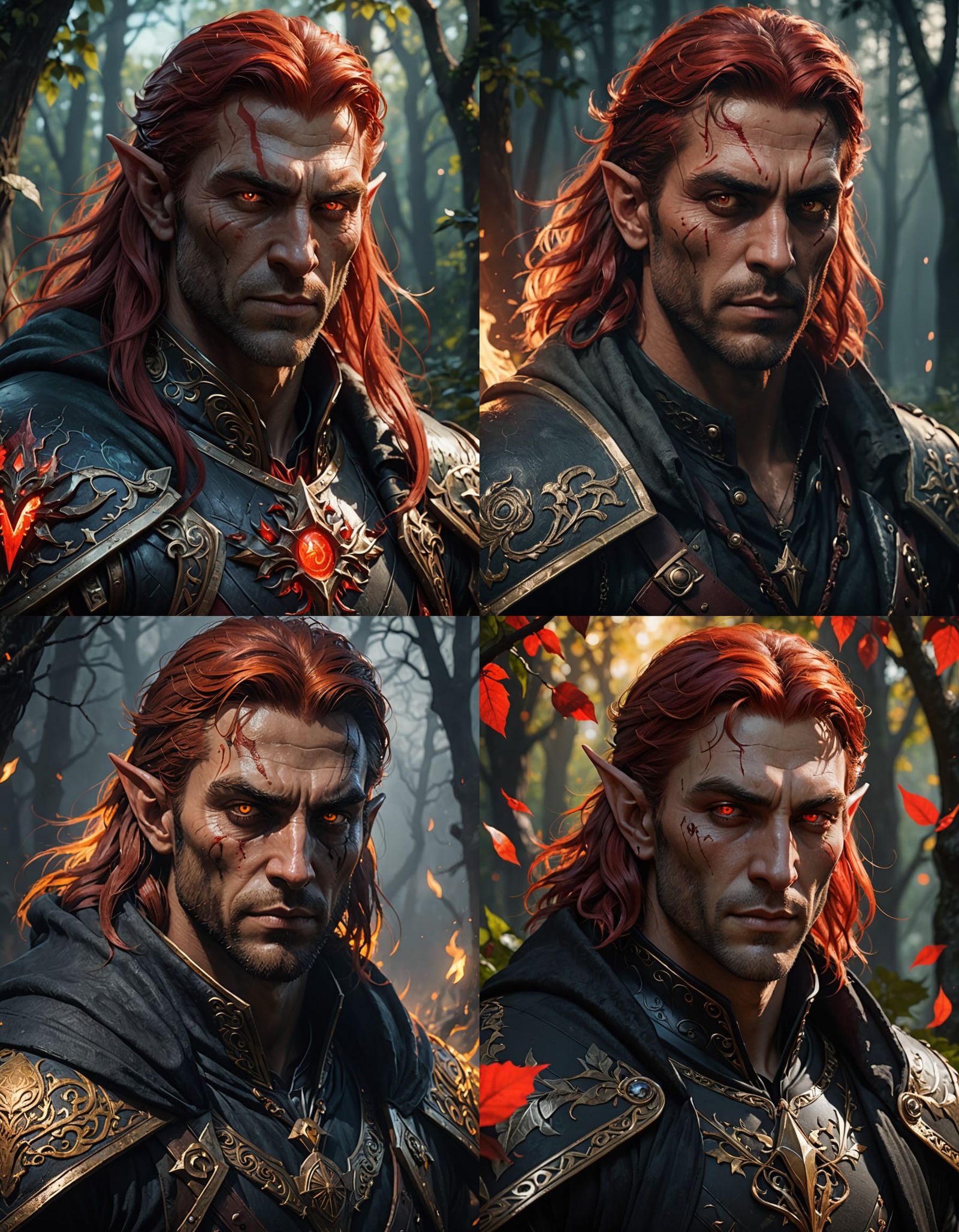 Summer Elf Knight in Cyberpunk Style