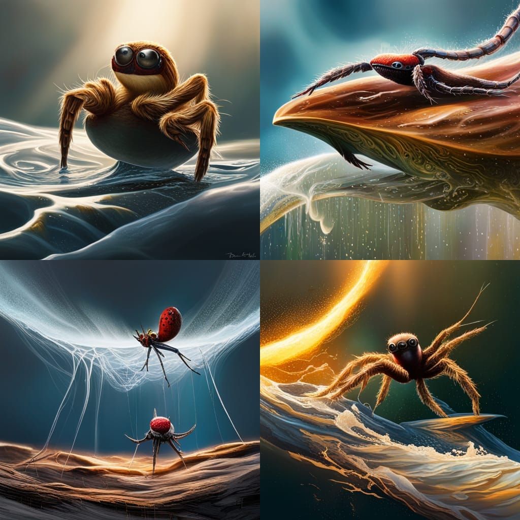 Surreal Spider Weather Phenomenon in Splash Art Style