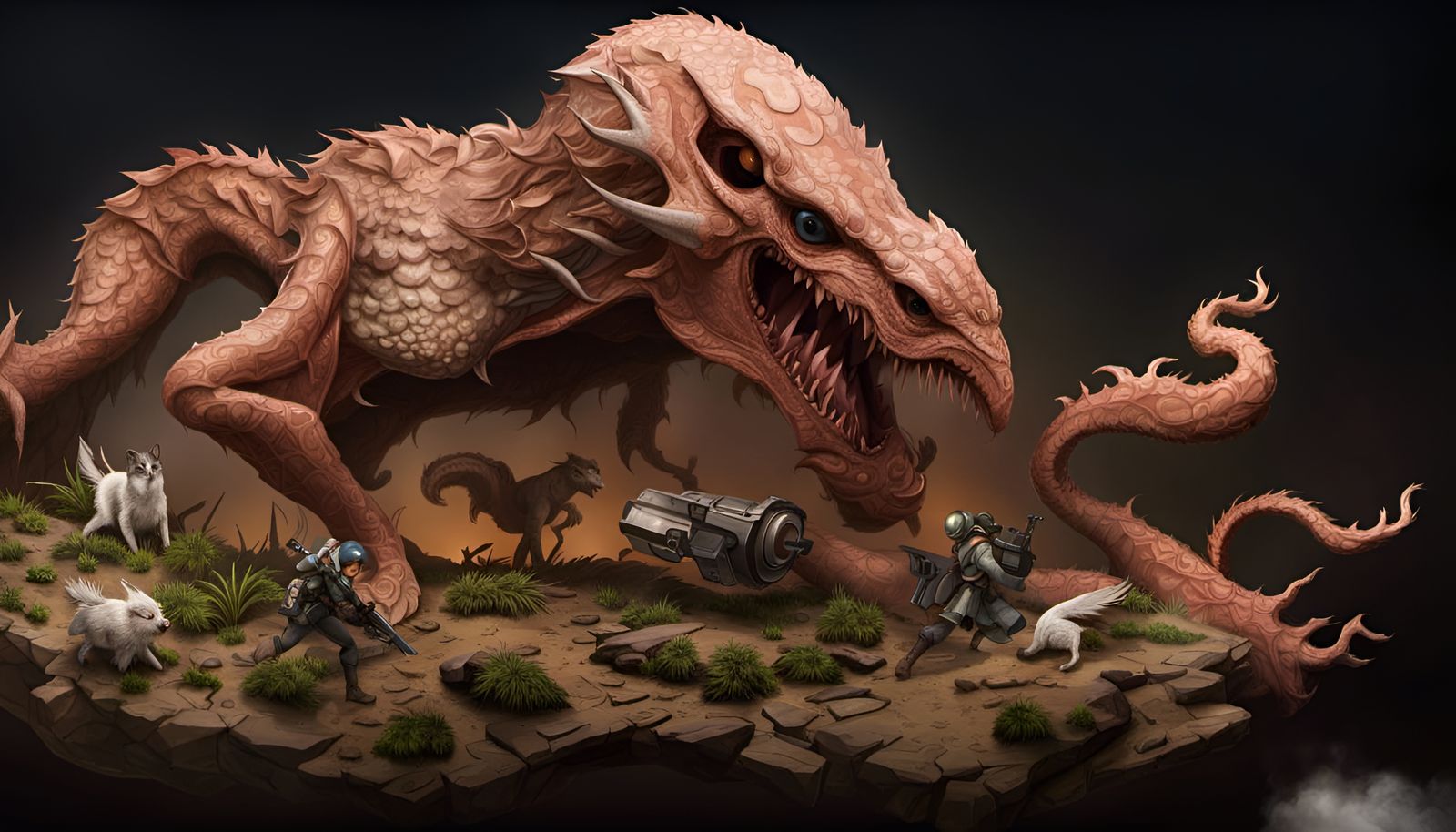 Surreal World Walker on Metal Arch