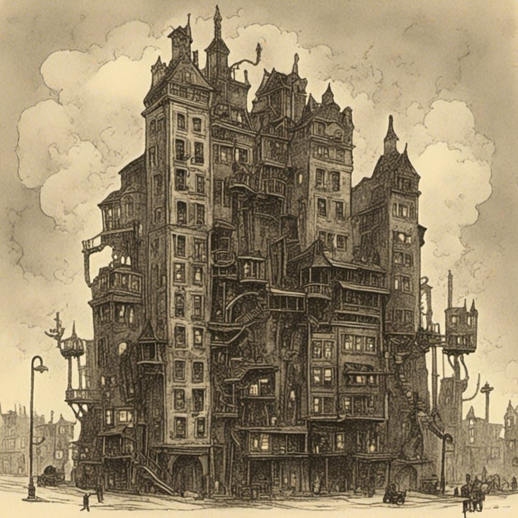 Dark Skyscraper Cityscape