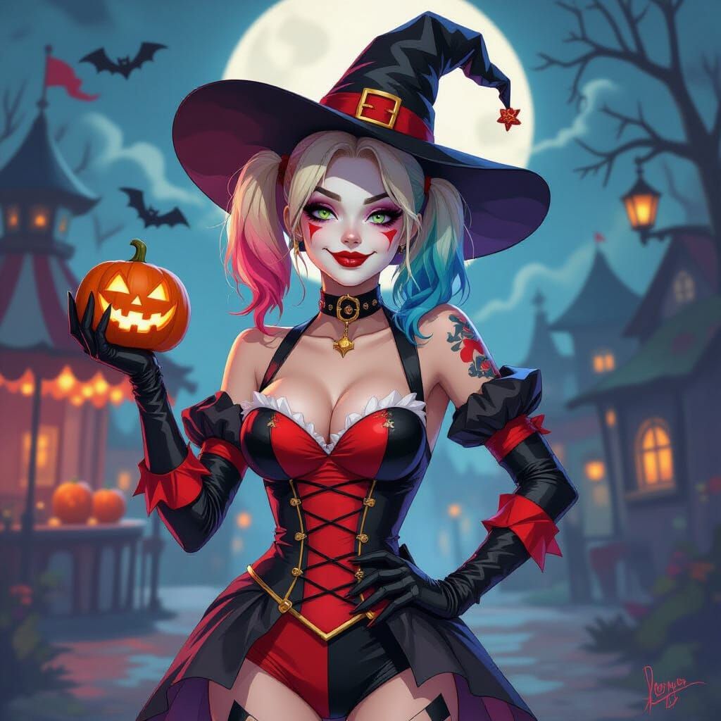 Harley Quinn as Playful Witch in Carnival