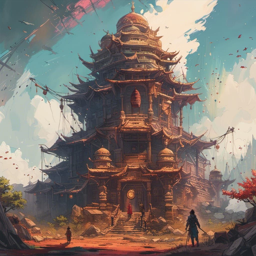Epic Indian Temple in a Fantasy Landscape