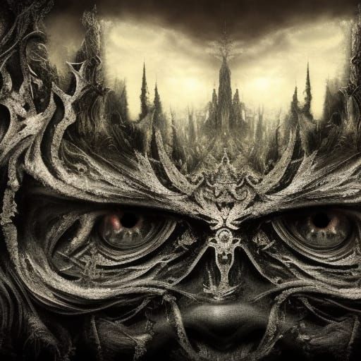 Hyperrealistic Black Metal Portrait in Frost Palette