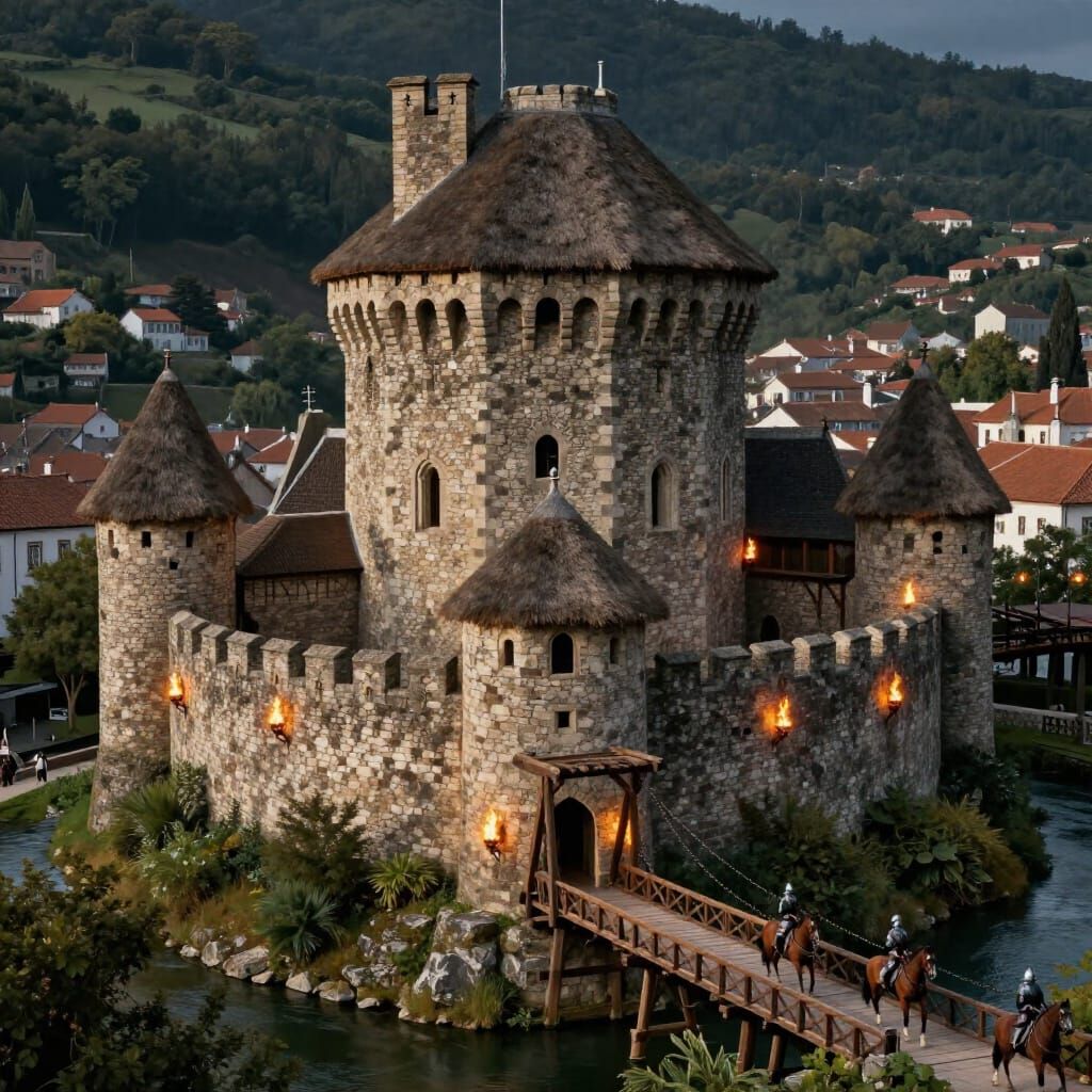 Medieval Portuguese Castle with Octagonal Rotunda