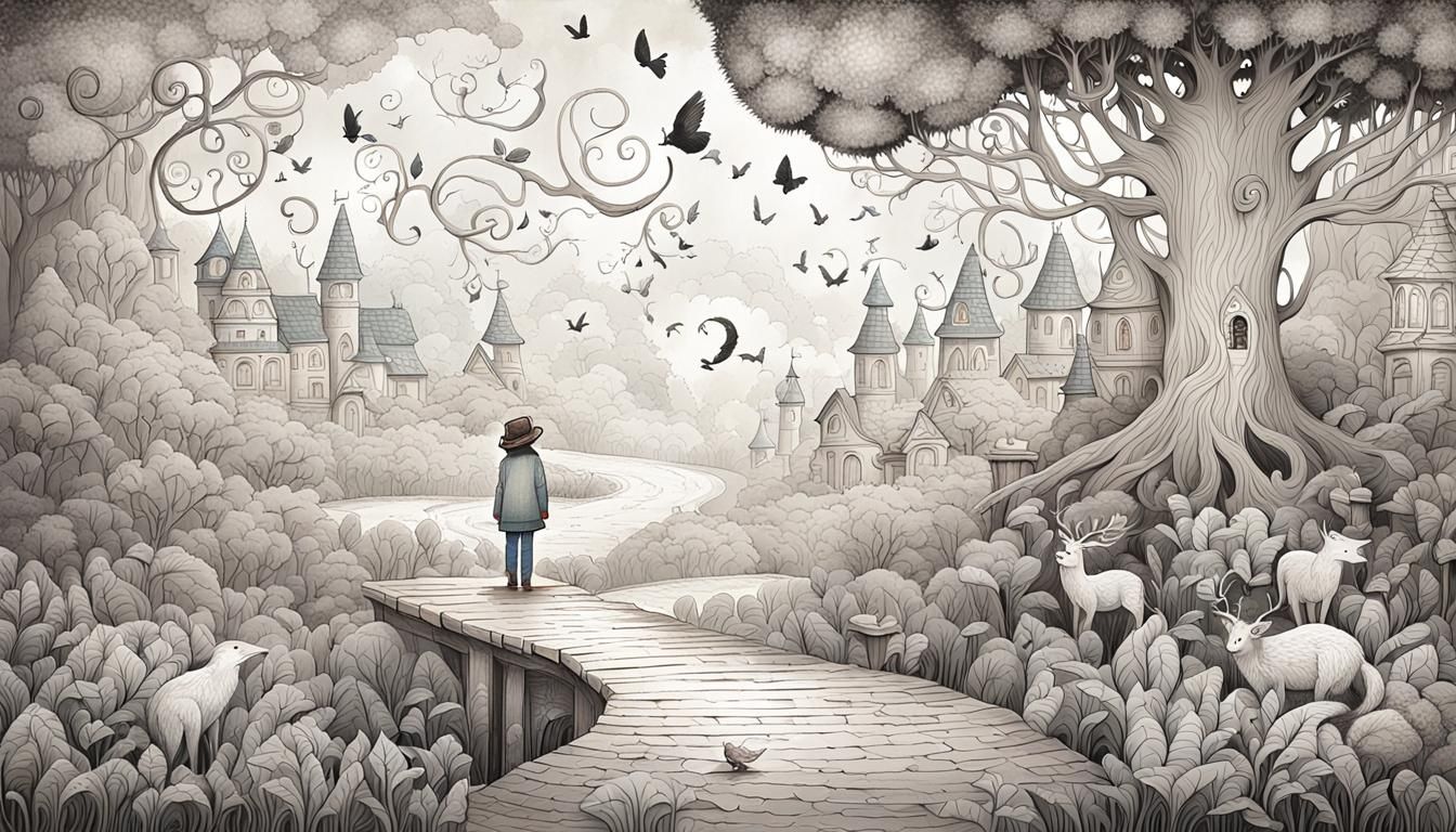 Magical Forest Illustration: A Coloring Book Dream