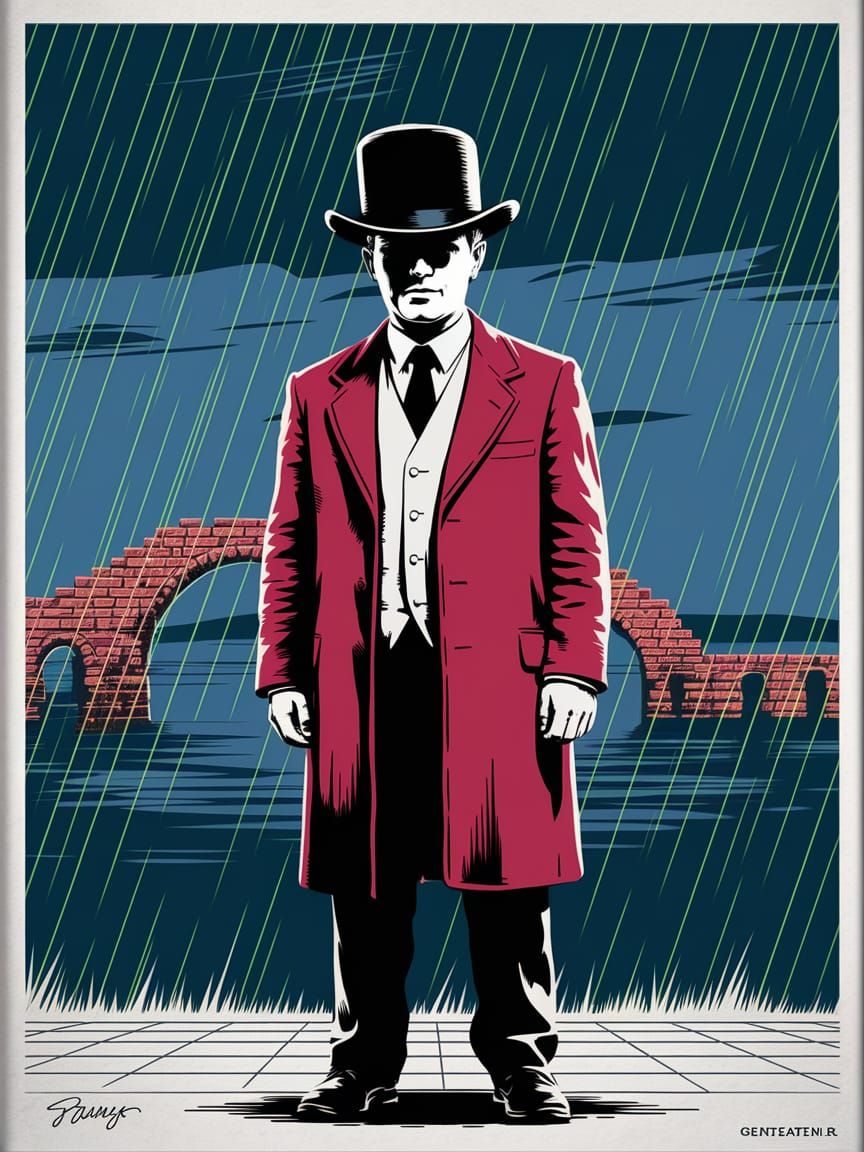 Punk Beefeater at Giant's Causeway in Street Art Style