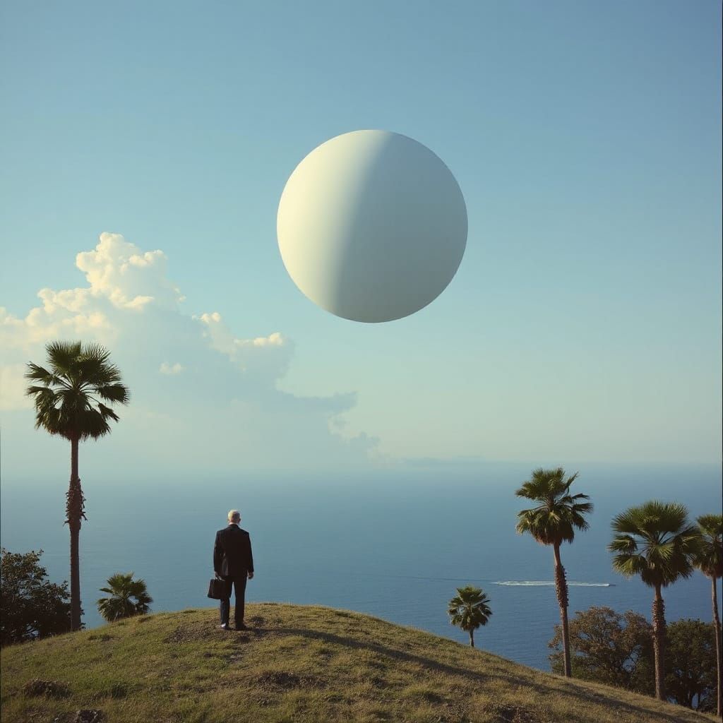 Surreal Paradise: A Magritte-Inspired Dreamscape