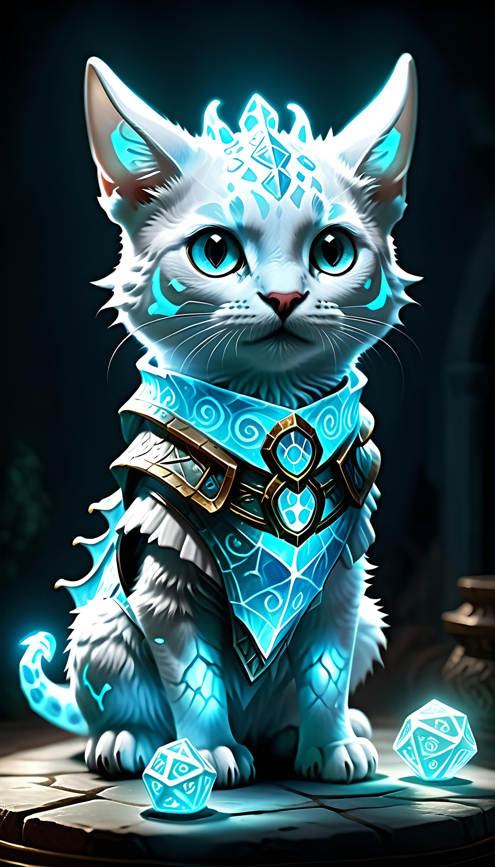 Ethereal Pet with Blue Glow in D&D Style