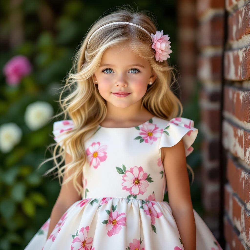 Girl in Flower Dress Portrait