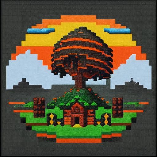 A retro-style pixel art scene featuring beetlejuice in a sma...