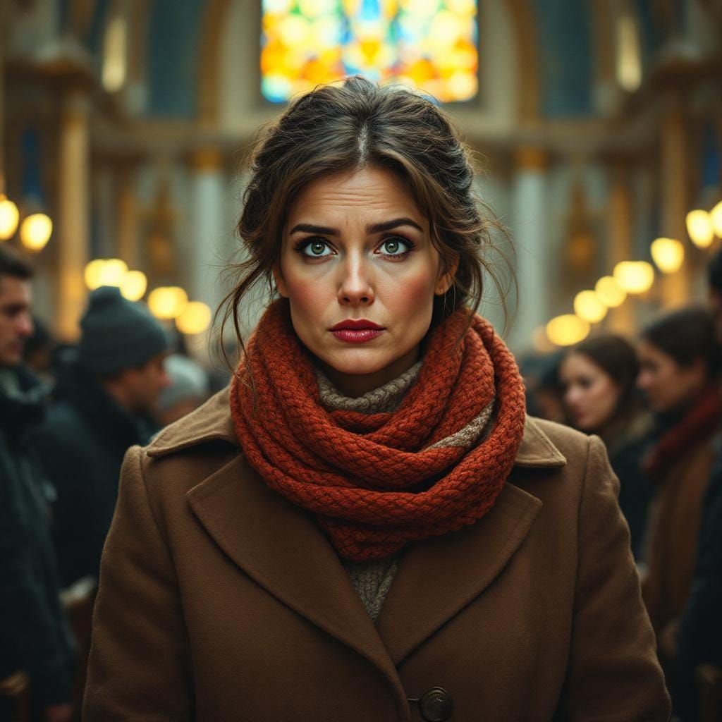 Self-Righteousness in Church: Gouache and Watercolor Style