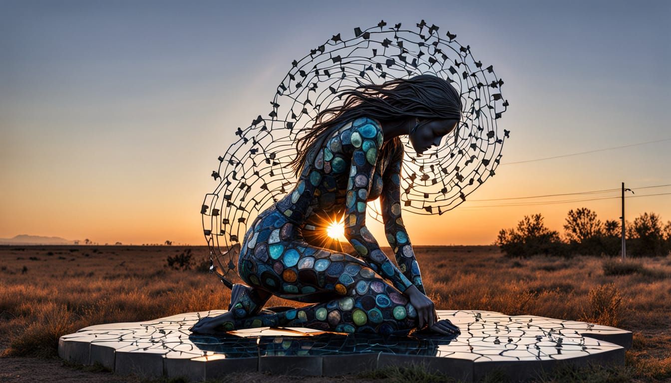 Surreal Collage of Strength and Resilience in Bio Art