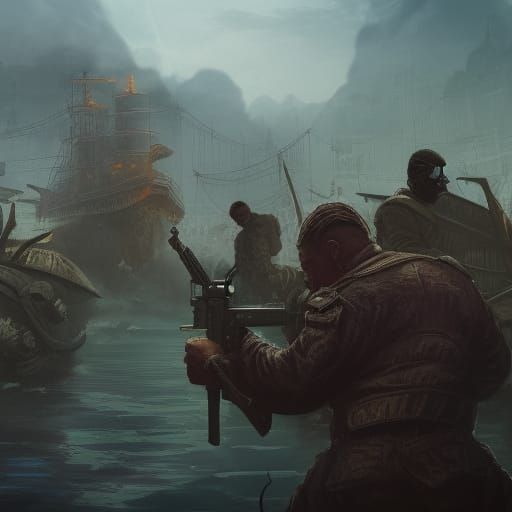 Gangsters at War: Detailed Matte Painting