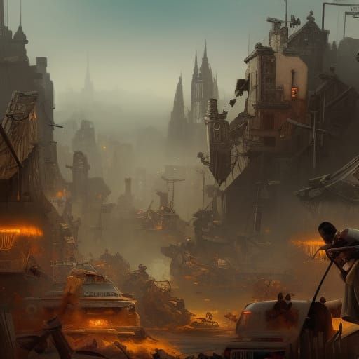 Gangsters at War: Detailed Matte Painting