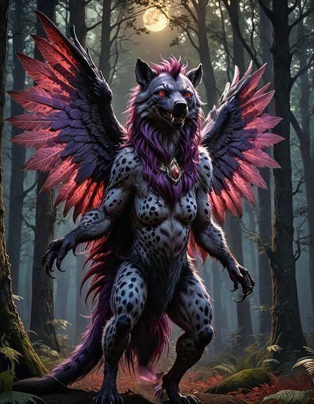 Feminine Mothman Cryptid in Furry Style
