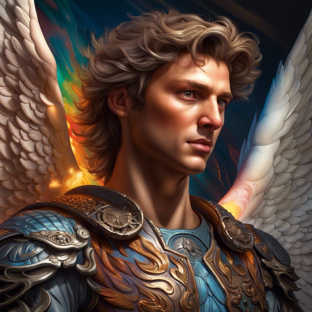 Detailed Hyperrealistic Archangel Michael Portrait
