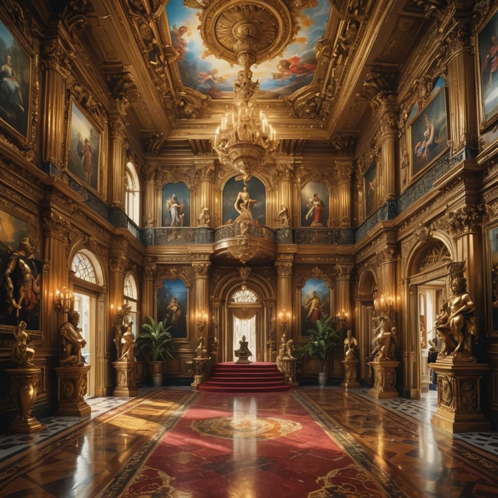 Ornate Grand Entrance Hall in Maximalist Style