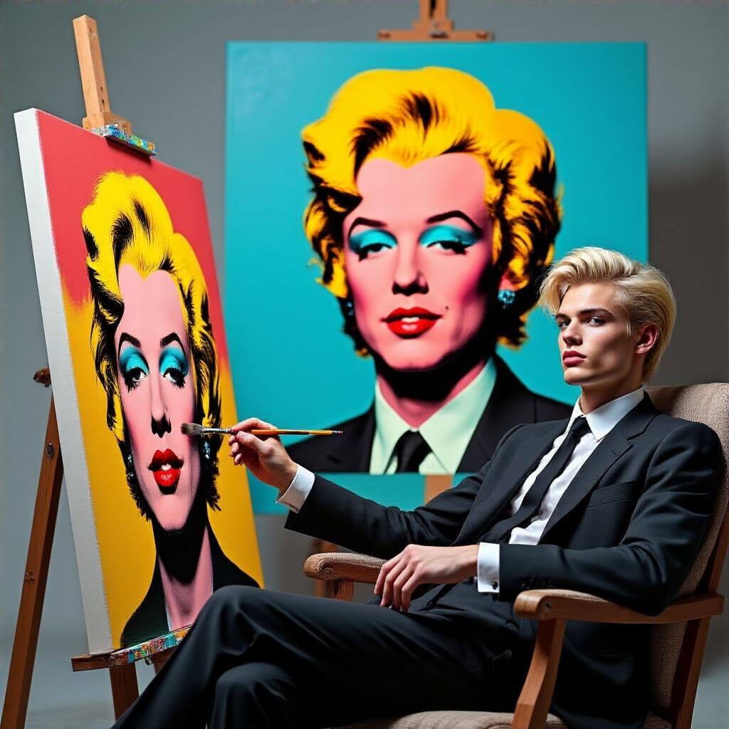 Warhol Self-Portrait in Pop Art Style