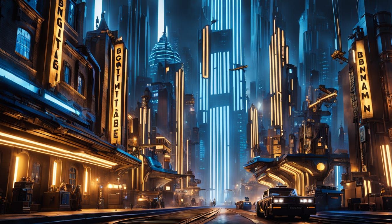 Lego Gotham City Batman-Lego Banner in Art Deco Style