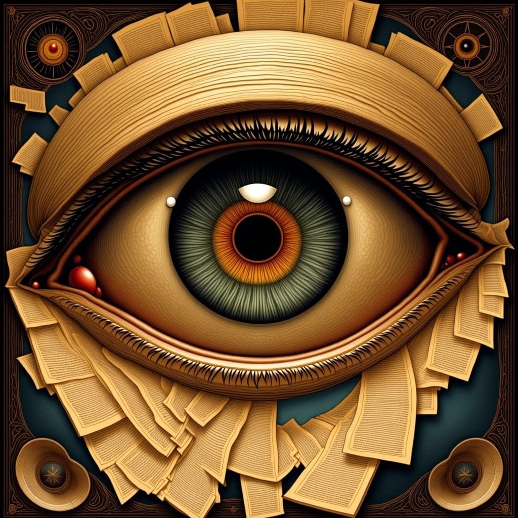 Surrealist Vision of a Glowing, Mono-Eyed Entity